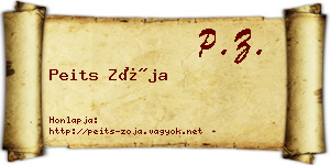 Peits Zója névjegykártya